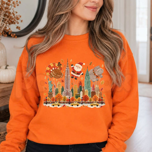 Thanksgiving Parade Sweatshirt | Retro NYC Holiday Graphic Crewneck-Pasimax