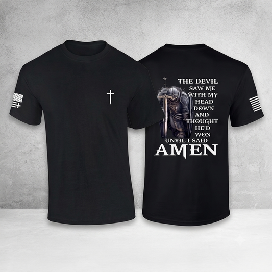 "The Devil Saw Me With My Head Down" Graphic T-Shirt – Dark Aesthetic Stoic Resilience Unisex Crewneck Tee-Pasimax