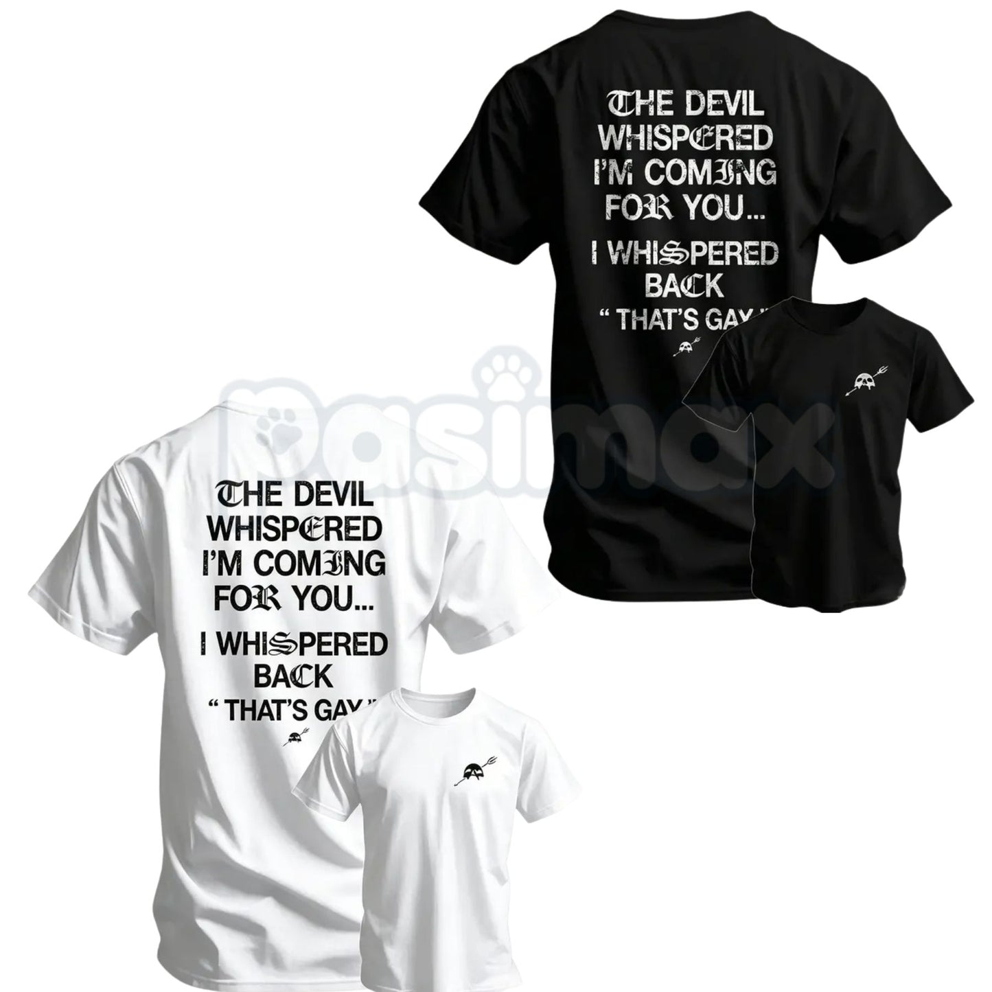 "The Devil Whispered I'm Coming For You" Men's T-Shirt – I Am The Storm Retro Gothic Warrior Unisex Graphic Tee-Pasimax