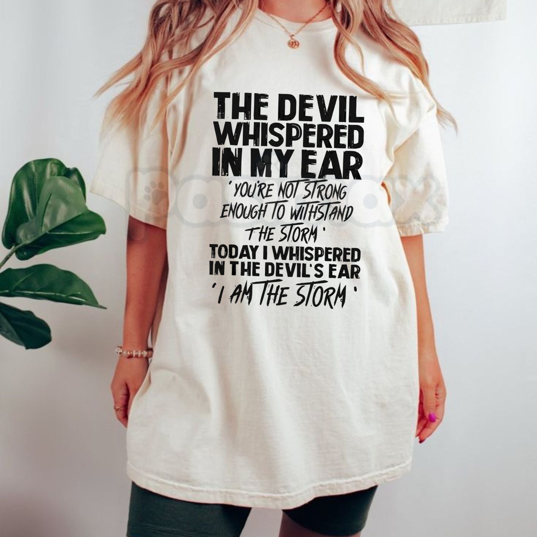 "The Devil Whispered In My Ear" Statement T-Shirt - Motivational Warrior Graphic Tee, Bold Inspirational Resilience Shirt, Premium Heavyweight Unisex Streetwear, Badass Stoic Wisdom Top, Warrior Spirit Gym & Lifestyle Apparel-Pasimax