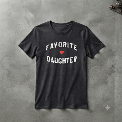 The Favorite Daughter T-Shirt – Funny Sarcastic Family Humor Unisex Tee-Pasimax