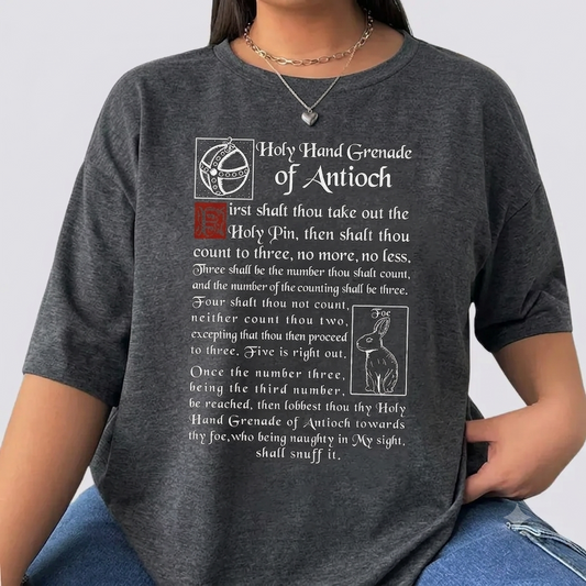 The Holy Hand Grenade of Antioch T-Shirt – Funny 1975 Cult Classic Movie Quote Weirdcore Unisex Graphic Tee-Pasimax