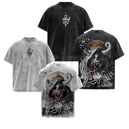 The Lich Adventure Time T-Shirt – Retro Cartoon Villain Graphic Tee, Vintage Washed Dark Fantasy Lightweight Cotton Unisex Top-Pasimax