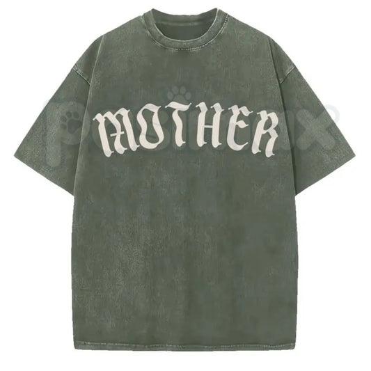 The Matriarch: Mother Gothic Washed Tee – Dark Mystic Graphic Shirt, Vintage Distressed Heavy Cotton Top-Pasimax