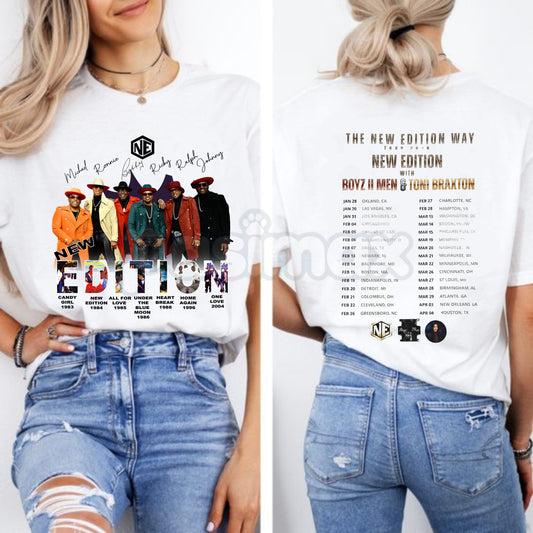 The New Edition Way 2026 Tour T-Shirt - Official NE Concert Merch, Legacy R&B Group Graphic Tee, 2026 Reunion Tour Fan Apparel, Classic 80s/90s Soul Music Shirt-Pasimax