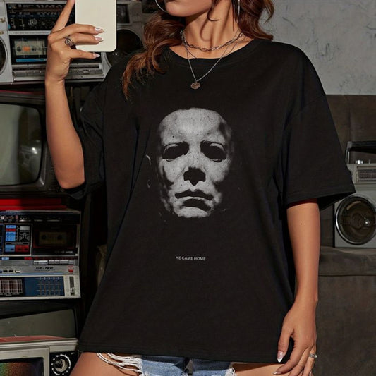 "The Night He Came Home" Michael Myers T-Shirt - Classic Horror Film Tee, Retro Fall Halloween Gift-Pasimax