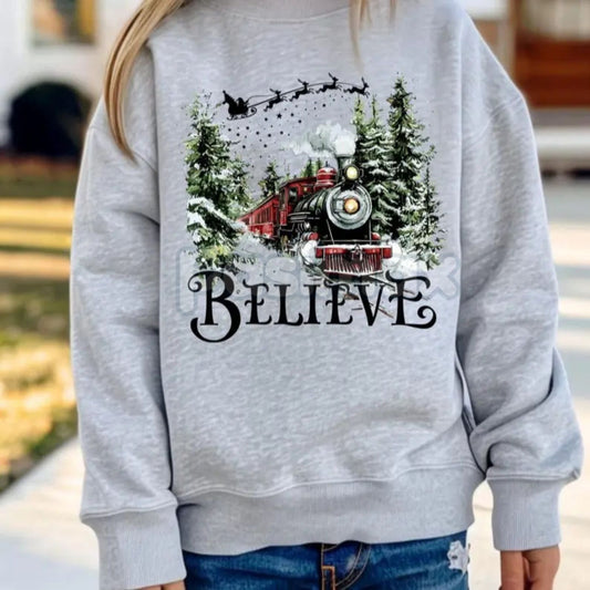 The Polar Express Believe Christmas Sweatshirt – Nostalgic Holiday Gift-Pasimax