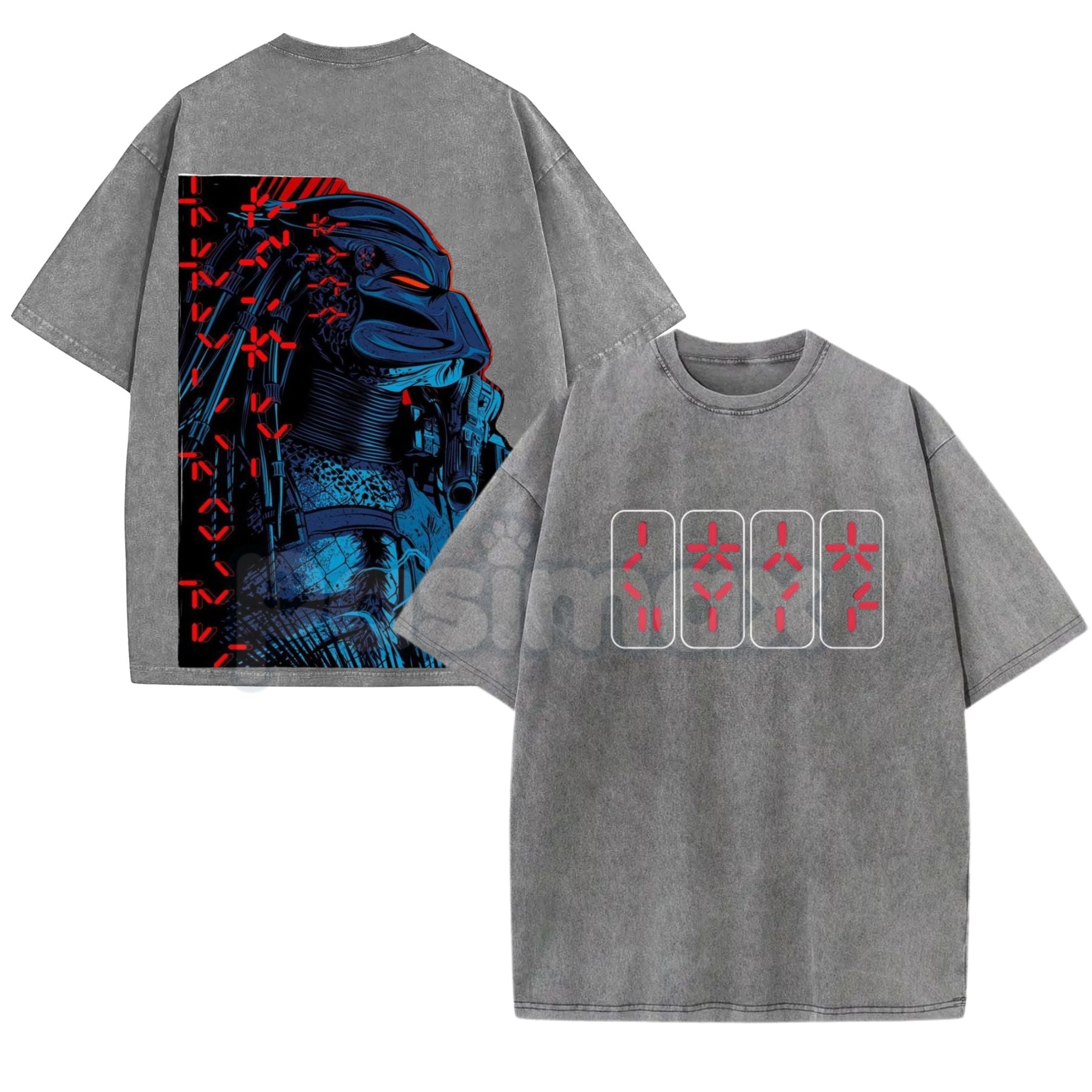 The Predator Classic Horror Movie Washed Tee – Retro 80s Sci-Fi Slasher Graphic T-Shirt-Pasimax