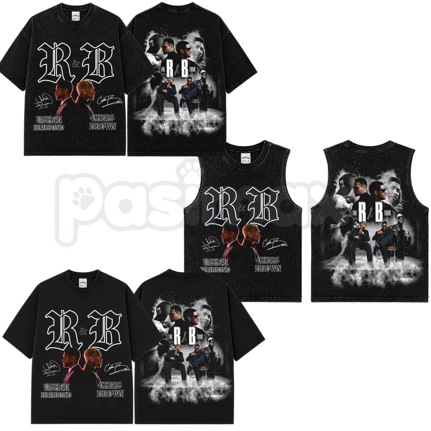 The R&B Tour 2026 Raymond & Brown T-Shirt & Tank Top – Premium Acid Washed Concert Graphic Apparel, Vintage Tour Lightweight Cotton Merch-Pasimax