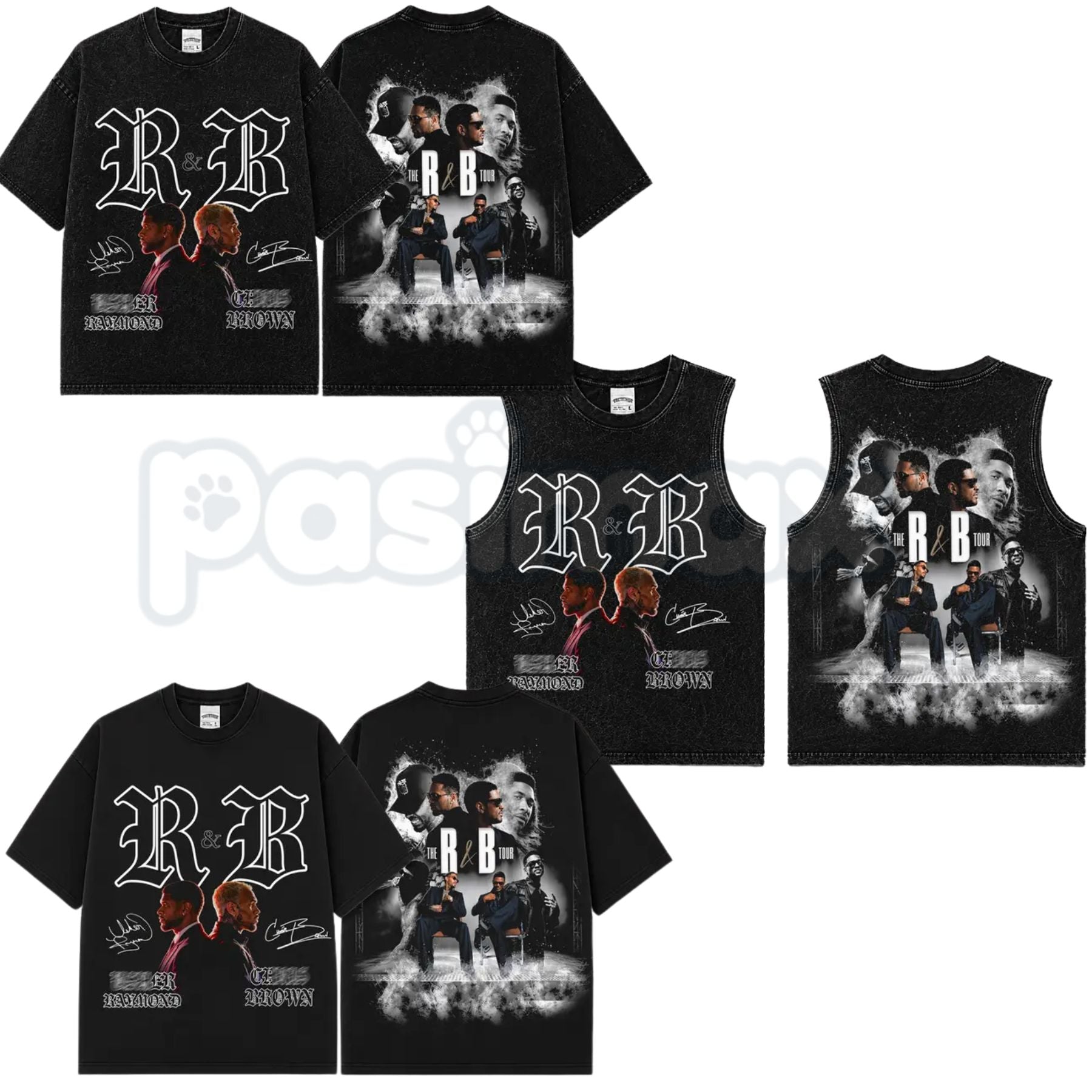 The R&B Tour 2026 Raymond & Brown T-Shirt & Tank Top – Premium Acid Washed Concert Graphic Apparel, Vintage Tour Lightweight Cotton Merch-Pasimax