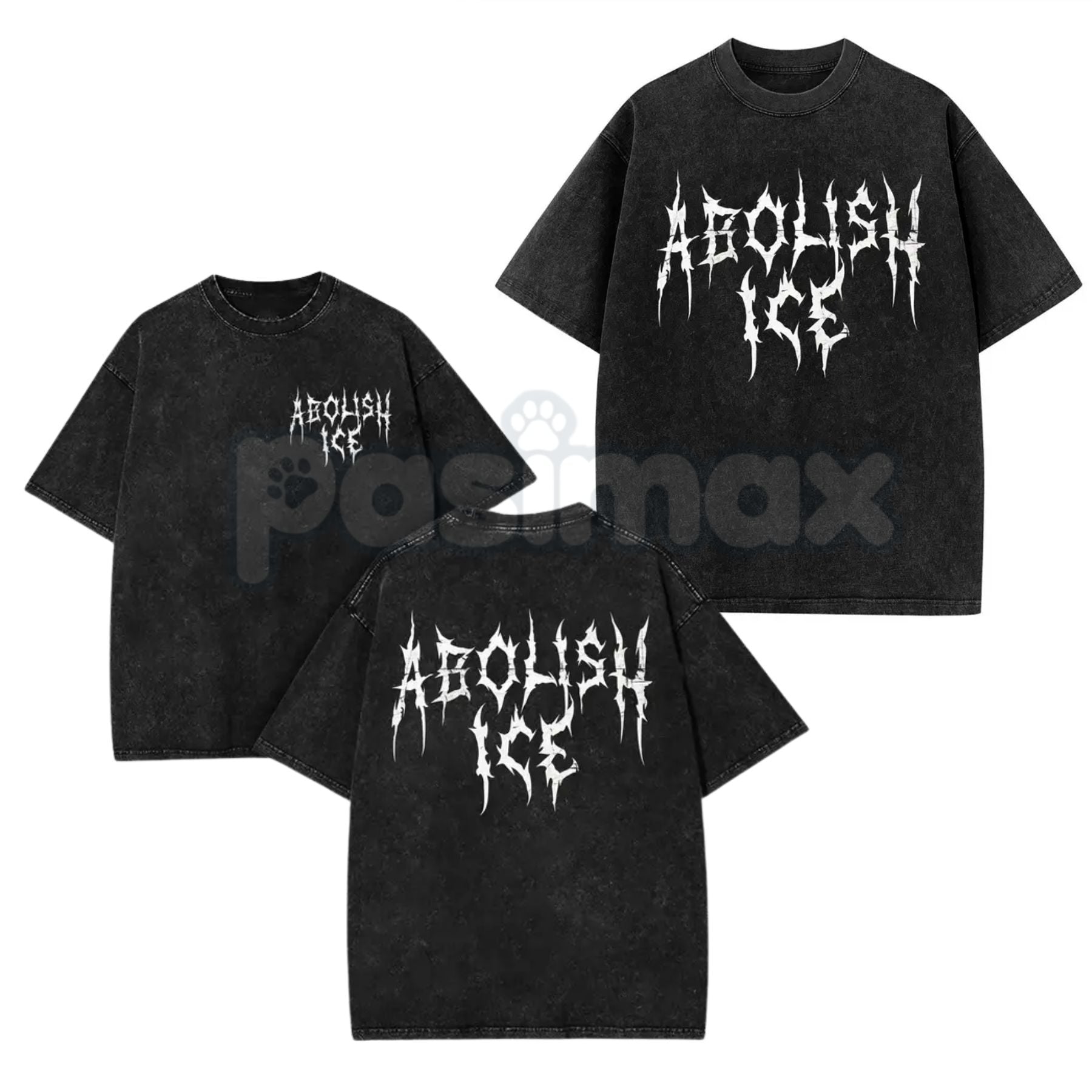 The Resistance Tour: ABOLISH ICE Heavy Metal Tee – Vintage Washed Distressed Streetwear, Radical Activist Graphic Top-Pasimax