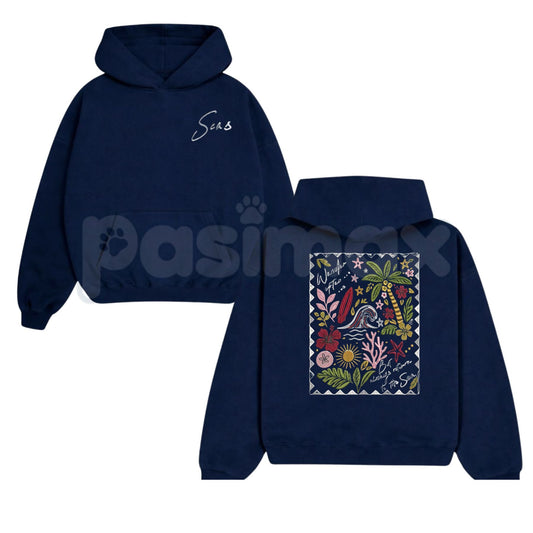 "The Sea" Embroidered Unisex Hoodie – Minimalist Coastal Aesthetic, Heavy Blend Comfort Sweater-Pasimax