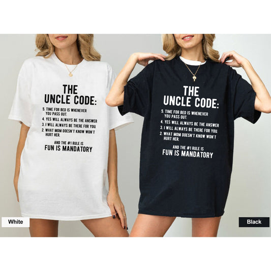 "The Uncle Code" T-Shirt - Funny Uncle Gifts From Niece Nephew, Cool T-Shirt-Pasimax