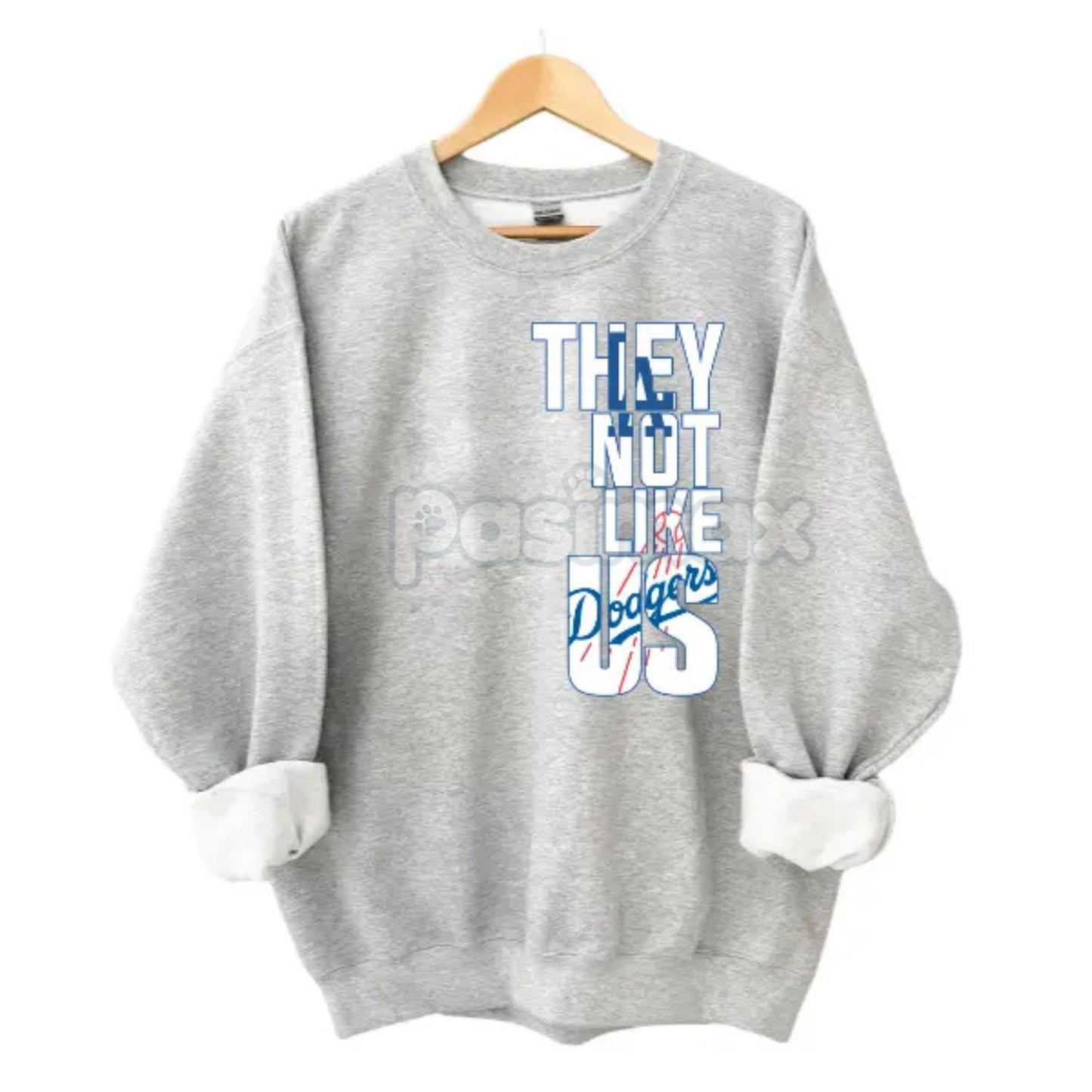 "They Not Like Us" LA Baseball Sweatshirt | West Coast Pride Fan Gear | Dodgers Culture Crewneck-Pasimax