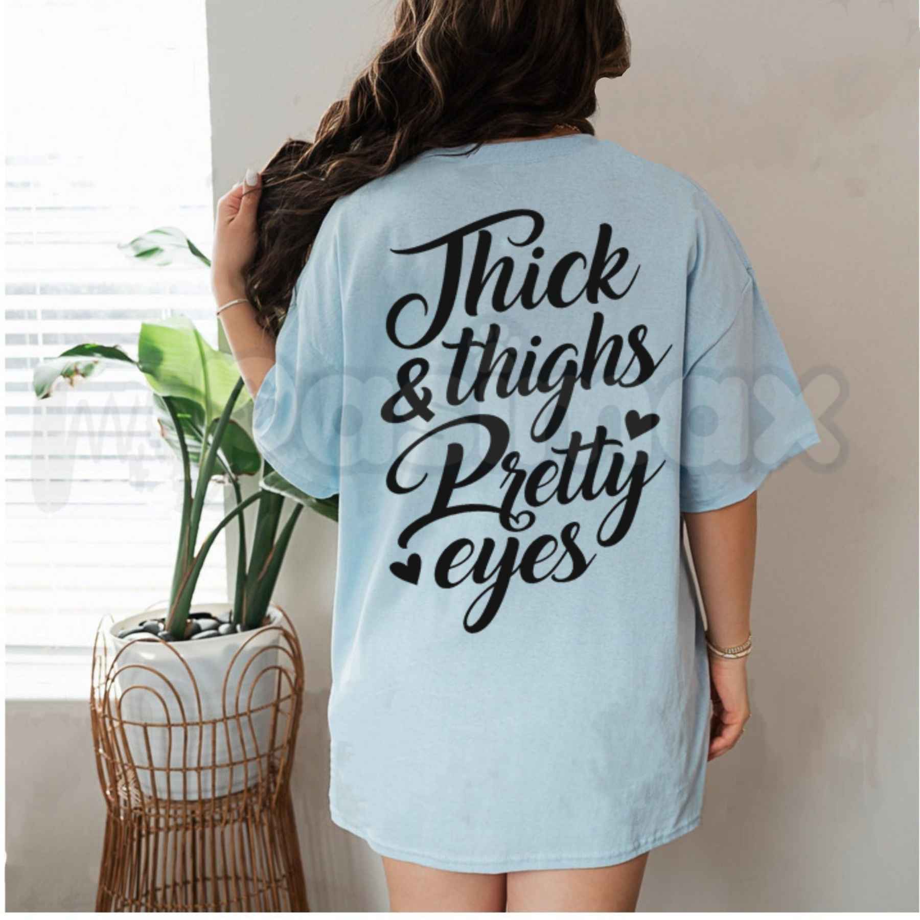 Thick Thighs Pretty Eyes Gym T-Shirt – Funny Fitness Workout Unisex Graphic Tee-Pasimax