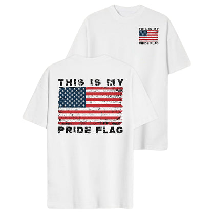 "This is My Pride Flag" T-Shirt - Distressed American Flag Tee for the 4th of July-Pasimax