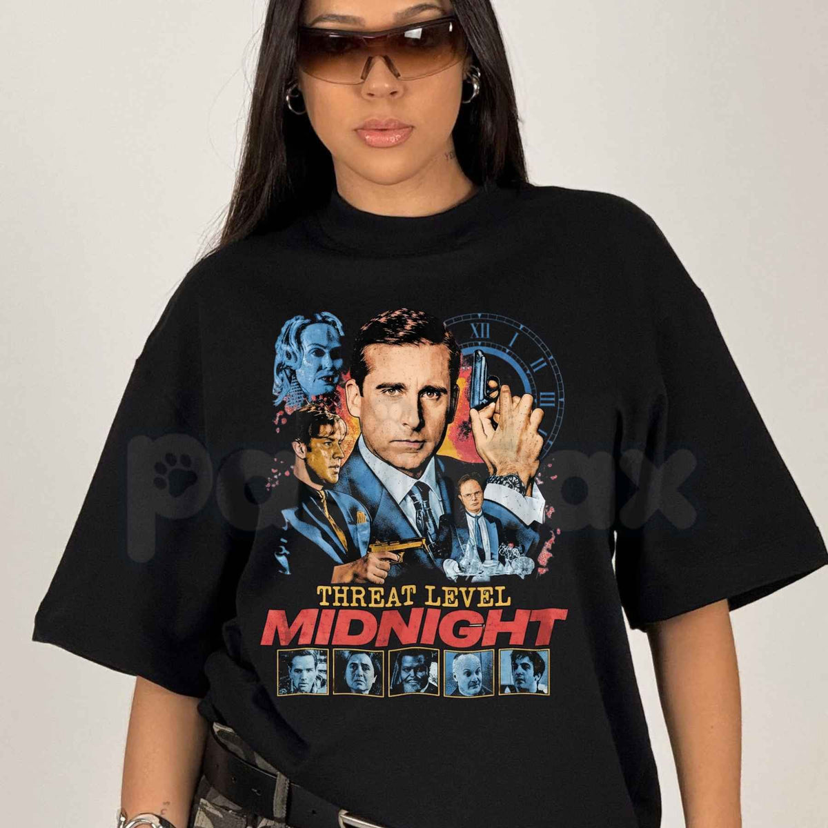 Threat Level Midnight T-Shirt – The Office Michael Scarn Retro Unisex Graphic Tee-Pasimax