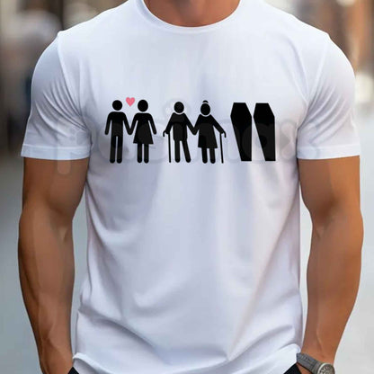 Till Death Do Us Part Life Journey Couple T-Shirt – Romantic Skeleton Graphic Tee, Matching Anniversary Unisex Cotton Shirt-Pasimax
