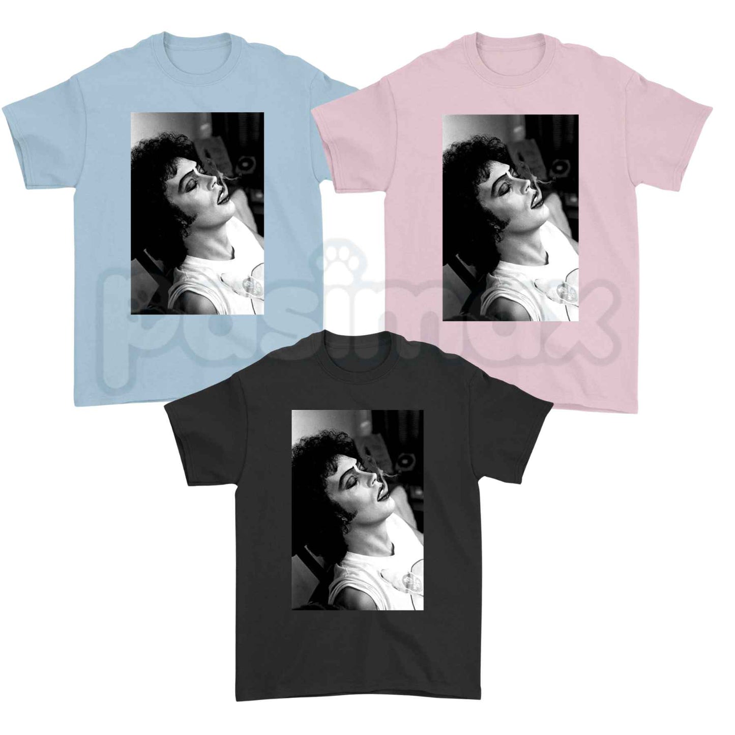 Tim Curry Smokes T-Shirt – Vintage Cult Movie Actor Graphic Unisex Cotton Tee-Pasimax