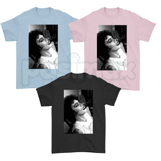 Tim Curry Smokes T-Shirt – Vintage Cult Movie Actor Graphic Unisex Cotton Tee-Pasimax
