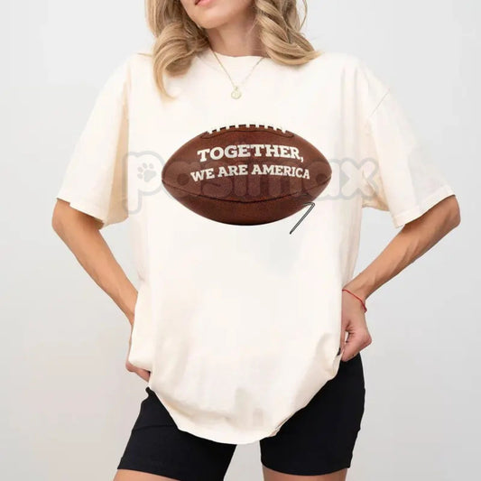 "Together We Are America" Modern Graphic T-Shirt - Bold Unity Statement Tee, Minimalist USA Patriotism Shirt, Premium Heavyweight 100% Cotton Streetwear, Inclusive American Heritage Top, Contemporary Solidarity Apparel-Pasimax