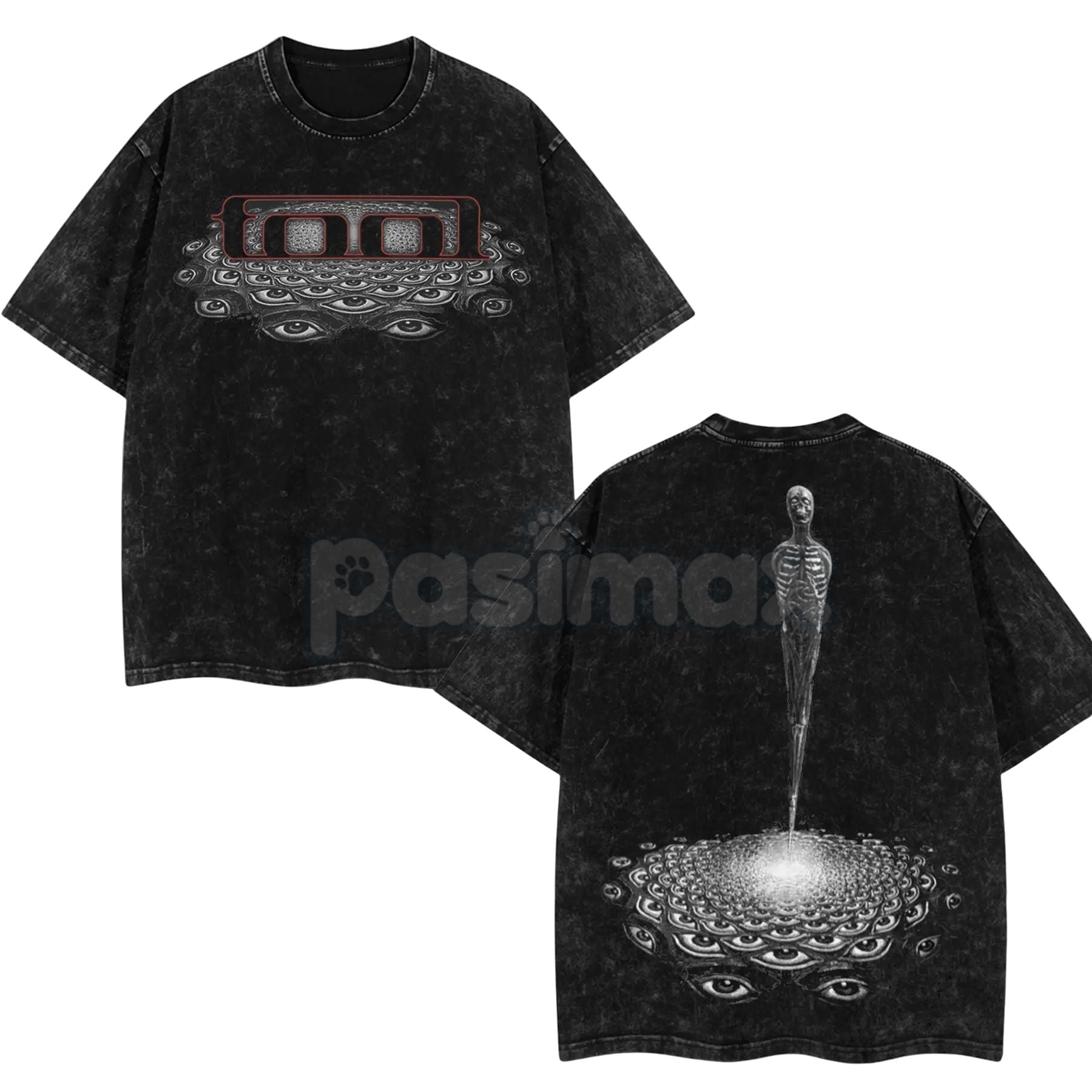 Tool Band 'Convex Spectre' Retro Unisex Acid Washed T-Shirt – Vintage Rock Band Graphic Tee-Pasimax