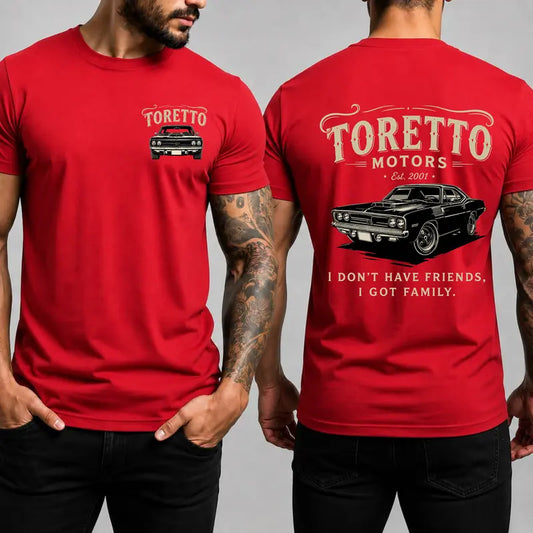 Toretto Motors Vintage Racing T-Shirt – Retro Muscle Car Classic Garage Graphic Tee-Pasimax
