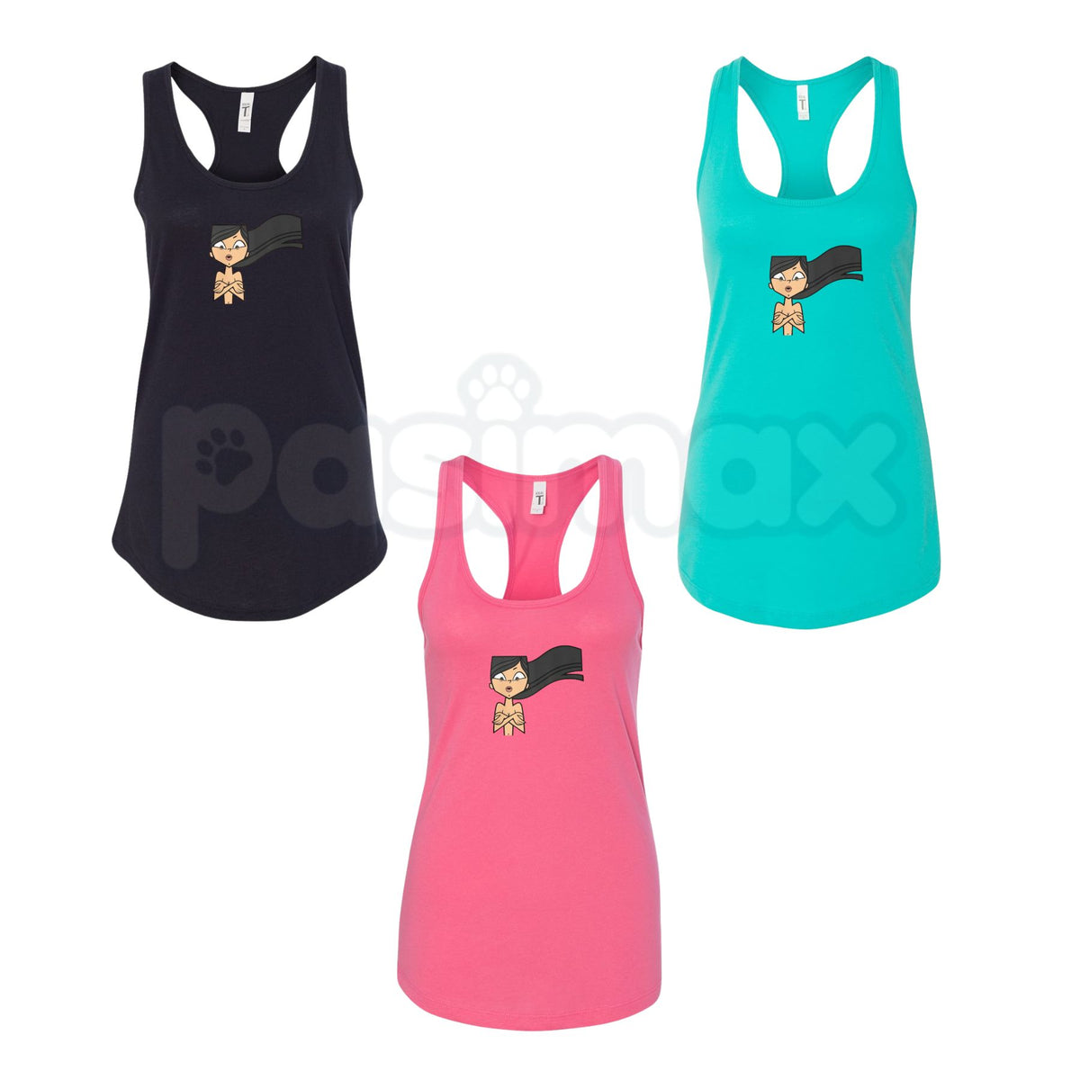 Total Drama Island Heather Lady's Racerback Tank – Premium Animated Reality TV Inspired Graphic Top for Women-Pasimax