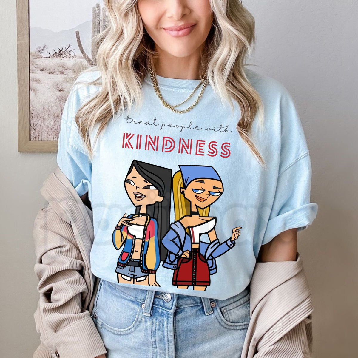 Total Drama Island Heather & Lindsay Scene T-Shirt – Y2K Cartoon Queen of Mean Graphic Tee-Pasimax
