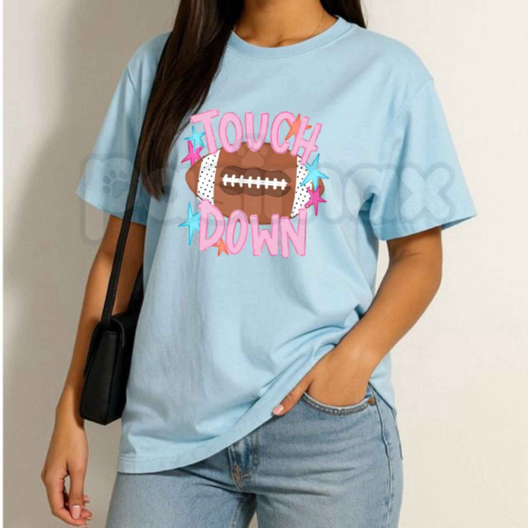 Touch Down T-Shirt – Retro Football Game Day Unisex Cotton Graphic Tee-Pasimax