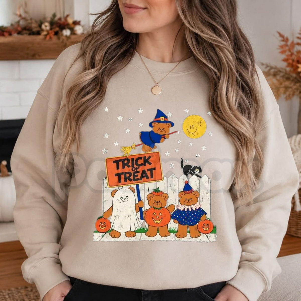 Trick or Teddies Halloween Sweatshirt | Cute Teddy Bear Graphic Crewneck-Pasimax