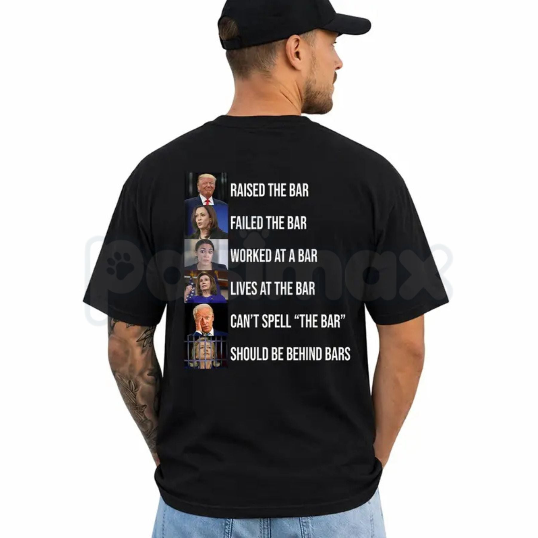 Trump Raised The Bar Failed The Bar T-Shirt – Sarcastic Political Meme Tee, Funny Conservative Law School Unisex Graphic Shirt-Pasimax