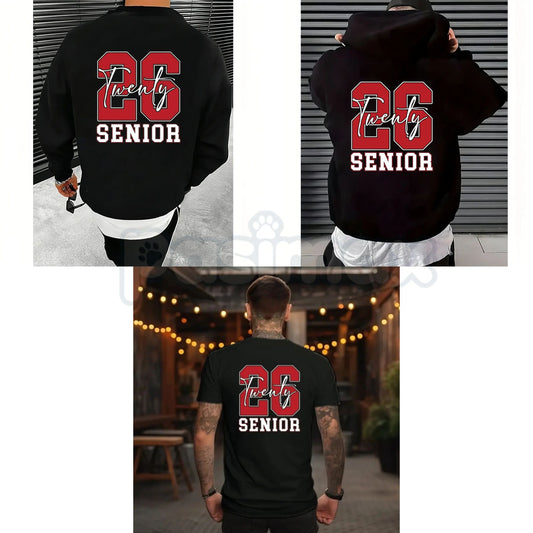 Twenty 26 Senior Hoodie – Class of 2026 Graduation Sweatshirt & T-Shirt, Senior Year Game Day Fit-Pasimax