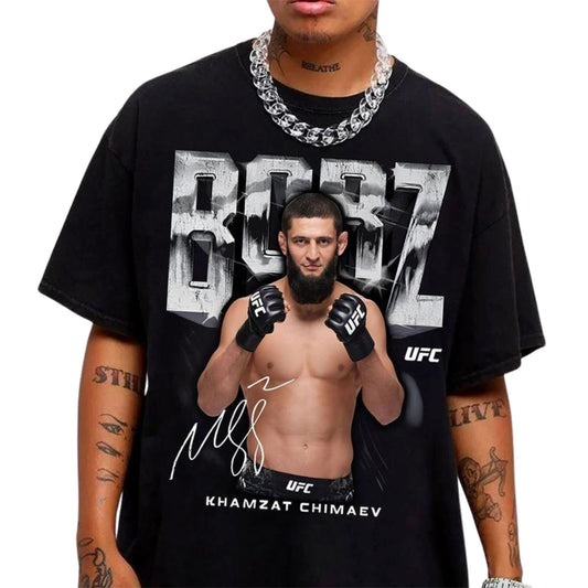 UFC Khamzat "Borz" Chimaev T-Shirt - Fighter Fan Apparel, MMA Graphic Tee-Pasimax
