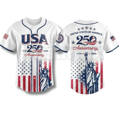 USA 250th Anniversary Baseball Jersey – Patriotic Statue of Liberty 1776–2026 Semiquincentennial Unisex Shirt-Pasimax