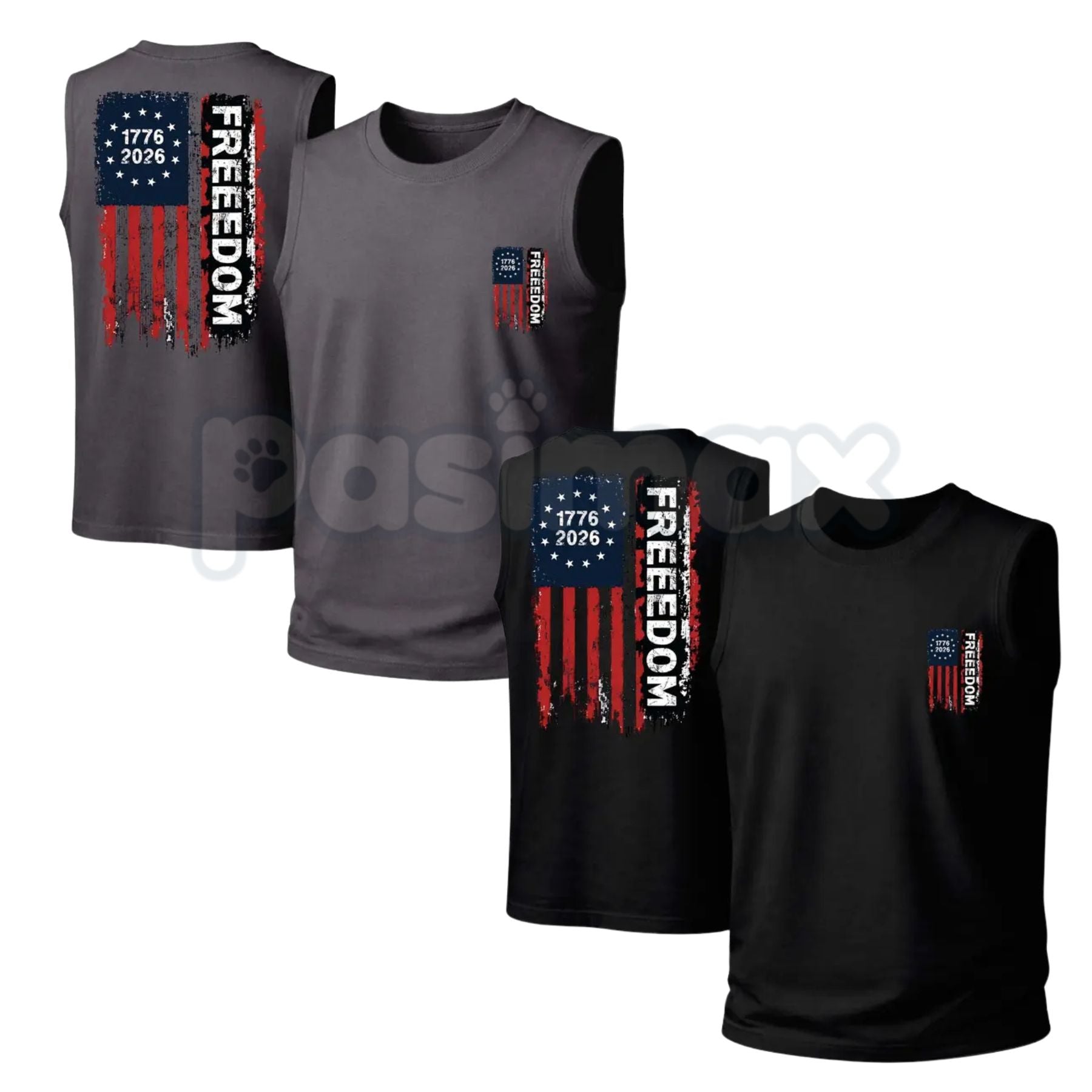 USA 250th Anniversary Tank Top – Patriotic Commemorative Graphic Tee, Classic Fit Summer Apparel for Men-Pasimax