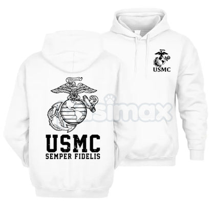 USMC Semper Fidelis Marine Corps Hoodie – Iconic Motto Pullover, Veteran & Active Duty Military Apparel, Unisex-Pasimax