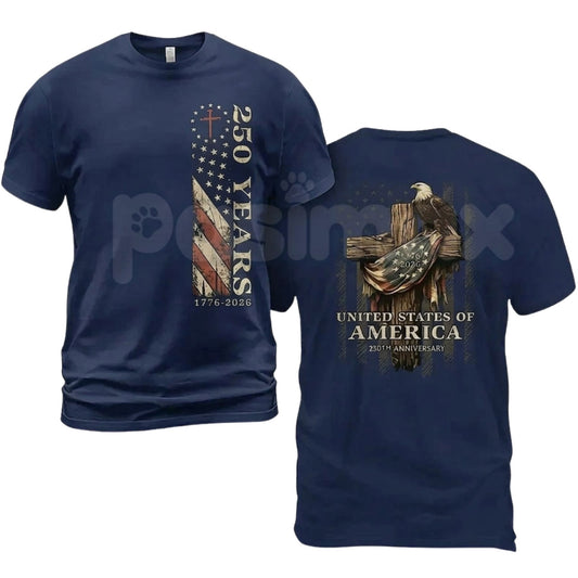 US Navy 250th Anniversary T-Shirt – Patriotic Nautical Eagle & Flag Military Veteran Pride Graphic Tee-Pasimax