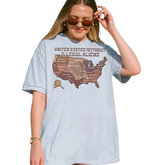 US Without Illegal Aliens Shirt – Bold Patriotic Graphic Tee, Unisex Casual Cotton T-Shirt-Pasimax