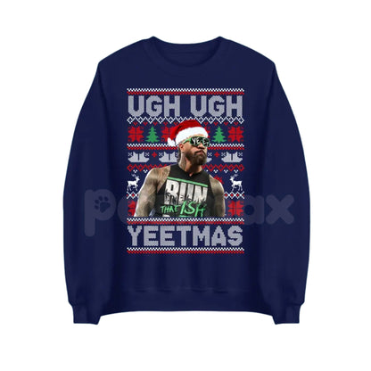 Ugh Ugh YEETMAS Jey Uso Sweatshirt | WWE Wrestling Holiday Jumper | YEET Themed Christmas Crewneck | Tribal Chief Era Fan Gift-Pasimax