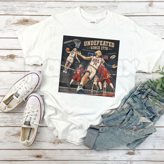 "Undefeated Since 1776" America T-Shirt – Funny 4th of July Independence Day Varsity Graphic Tee-Pasimax