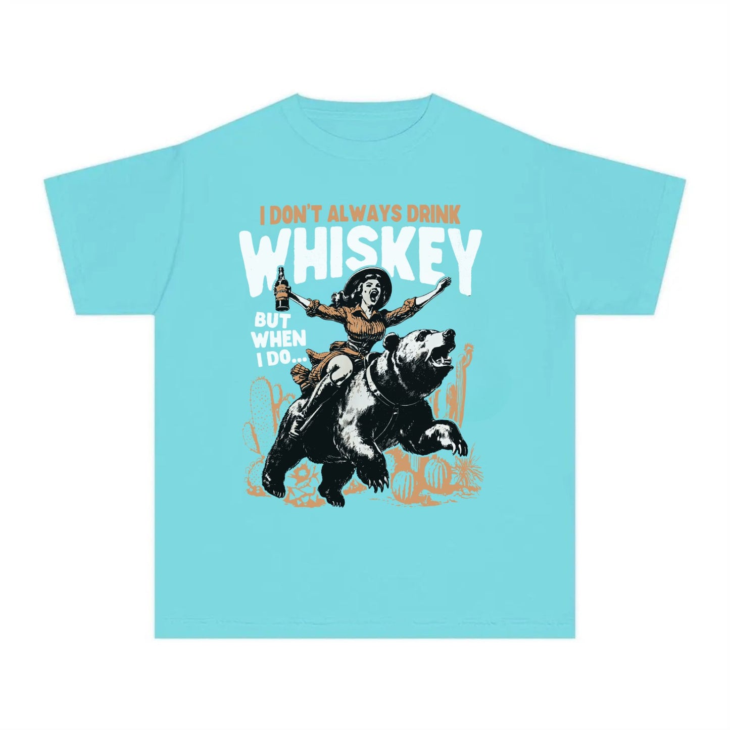 Unhinged Whiskey Graphic Tee – Vintage Western Style T-Shirt on Comfort Colors, Retro Cowboy Shirt, Comfort Colors Unisex Bar Top-Pasimax