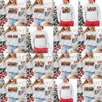 Unisex Faux Embroidery "Claus" Christmas Sweatshirt – Festive Holiday Pullover-Pasimax