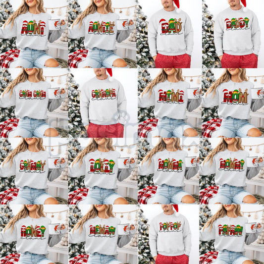 Unisex Faux Embroidery "Claus" Christmas Sweatshirt – Festive Holiday Pullover-Pasimax