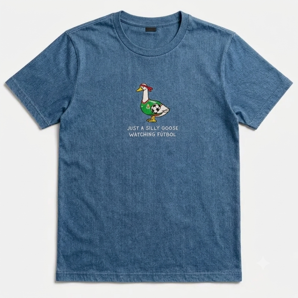 Unisex Mexico Goose Embroidered Comfort Colors T-Shirt – Mexico Futbol Silly Goose Tee-Pasimax