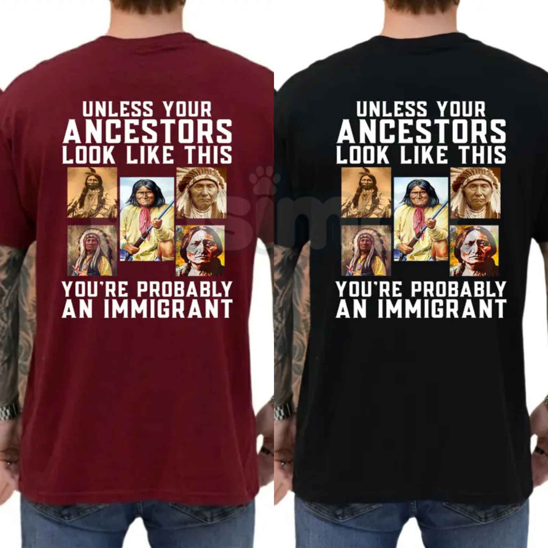 Unless Your Ancestors Look Like This T-Shirt – Native American Indigenous Rights Graphic Tee, Equality & Justice Unisex Cotton Shirt-Pasimax