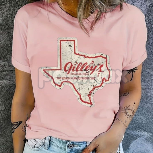 Urban Cowboy Movie Tribute T-Shirt - Gilley's Texas Women's Vintage Honky Tonk Tee, Retro Roadhouse Graphic Top, Soft Country Style-Pasimax