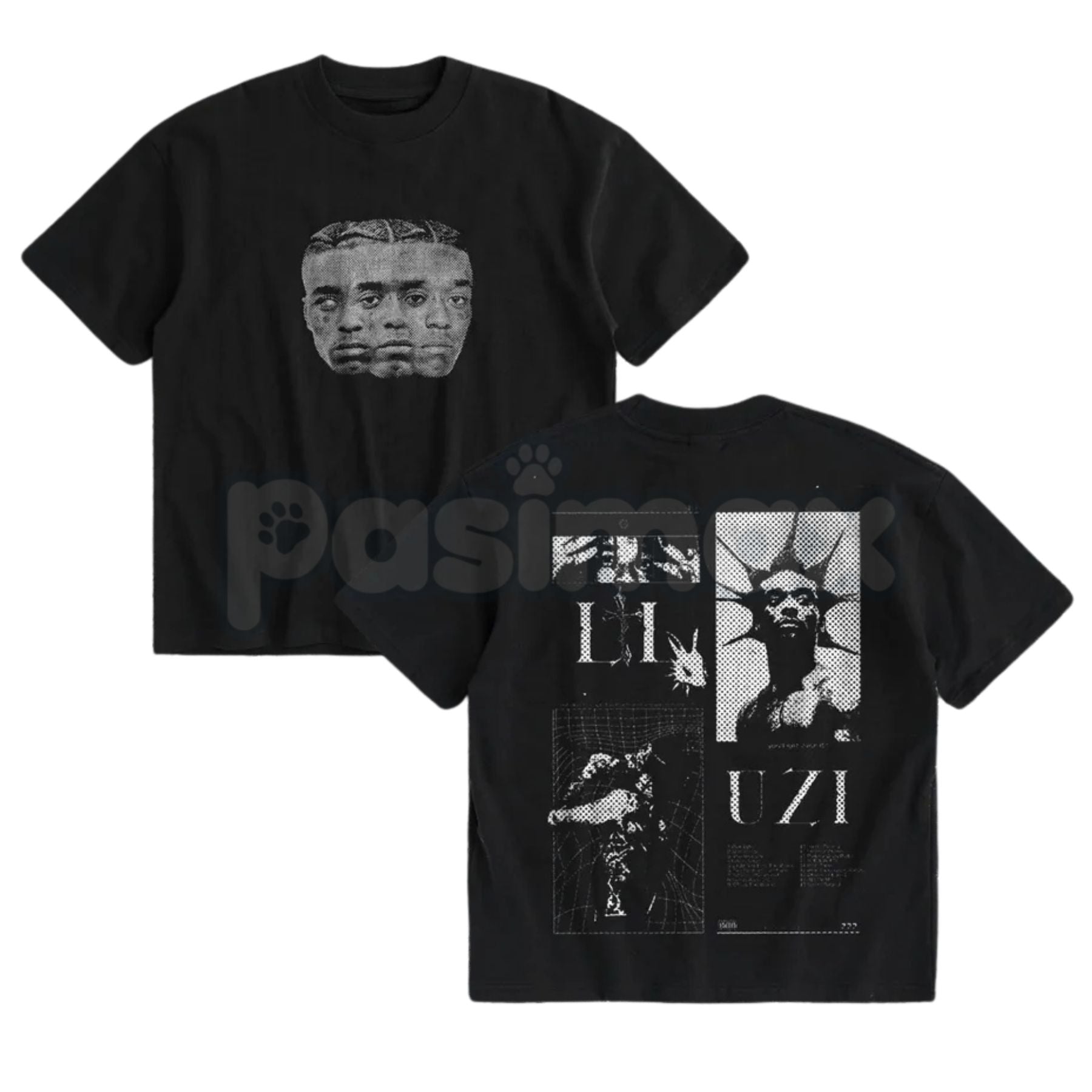 Uziii Double-Sided Heavy Cotton Graphic Tee - Premium Tactical Streetwear Shirt, Bold Urban Graphic Apparel, Heavyweight Double-Print Hypebeast Tee-Pasimax