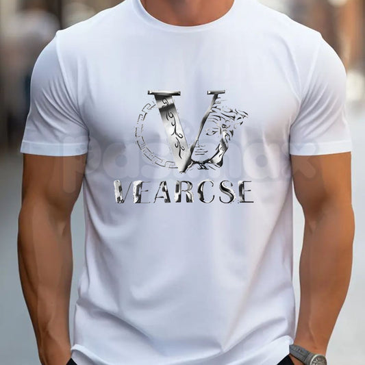 "Vearcse" Luxury Motif T-Shirt – Italian-Inspired Baroque Graphic Tee, Remastered Heavy Cotton Designer Style Top, Soft Lived-In Heavyweight Opulent Fashion Shirt, Made in USA-Pasimax