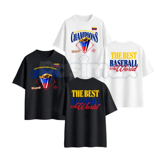 Venezuela "2026 Baseball Champions" T-Shirt – The Best Baseball in the World Graphic Tee, Premium 100% Cotton Team Venezuela Top, Soft Lived-In Heavyweight Vinotinto Shirt, Made in USA-Pasimax